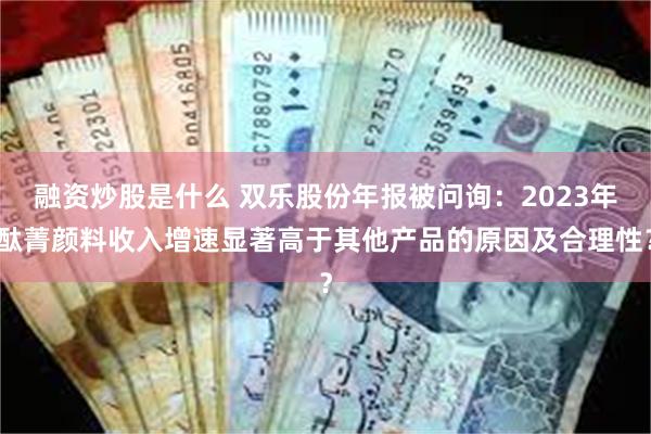 融资炒股是什么 双乐股份年报被问询：2023年酞菁颜料收入增速显著高于其他产品的原因及合理性？