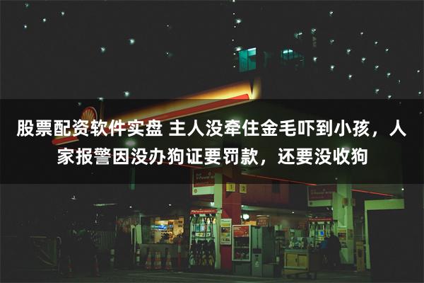 股票配资软件实盘 主人没牵住金毛吓到小孩，人家报警因没办狗证要罚款，还要没收狗