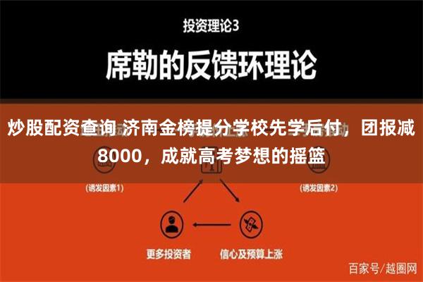 炒股配资查询 济南金榜提分学校先学后付，团报减8000，成就高考梦想的摇篮