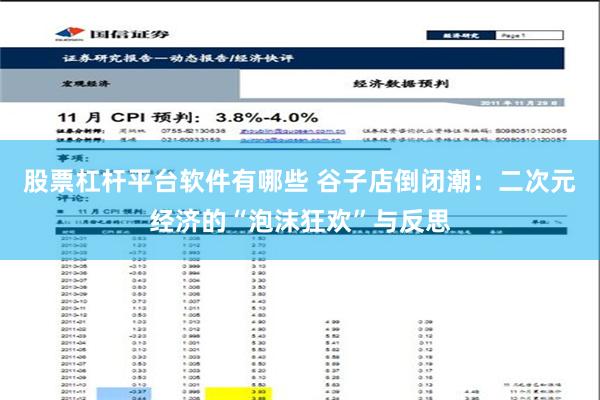 股票杠杆平台软件有哪些 谷子店倒闭潮：二次元经济的“泡沫狂欢”与反思